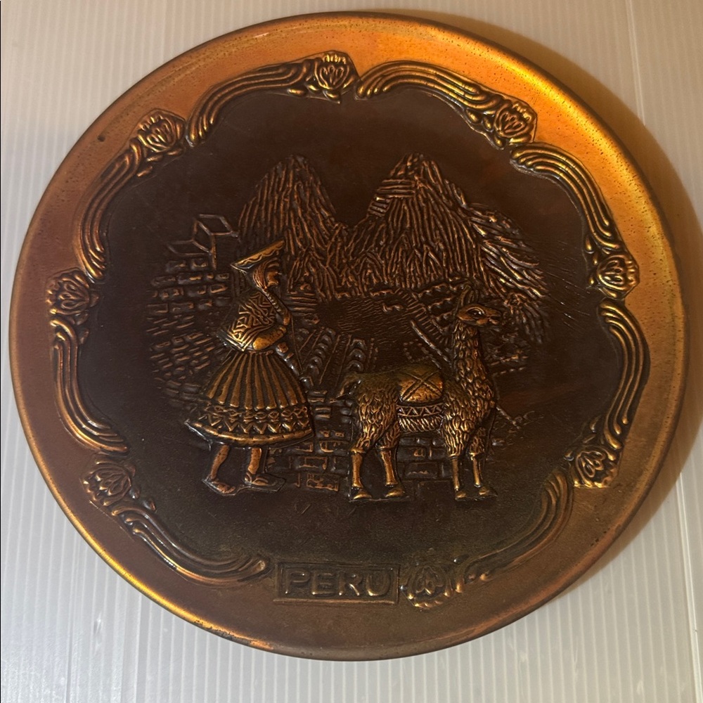Peruvian Copper Decorative Plate